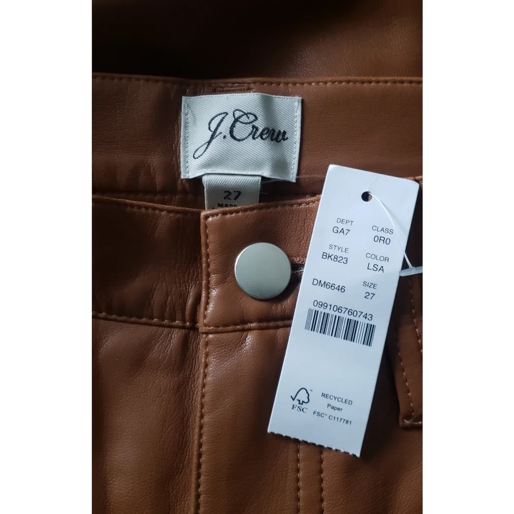 33. J.Crew High-rise slim demi-boot pant in faux leather